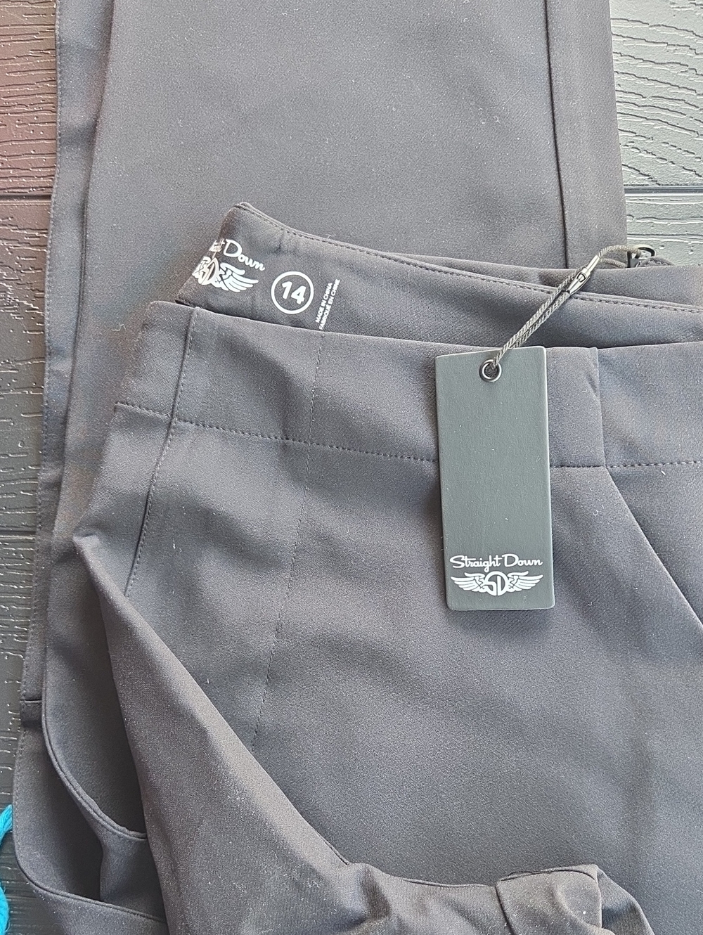 NWT Straight Down Lexi Women's Ladies Black Ankle Pants GOLF